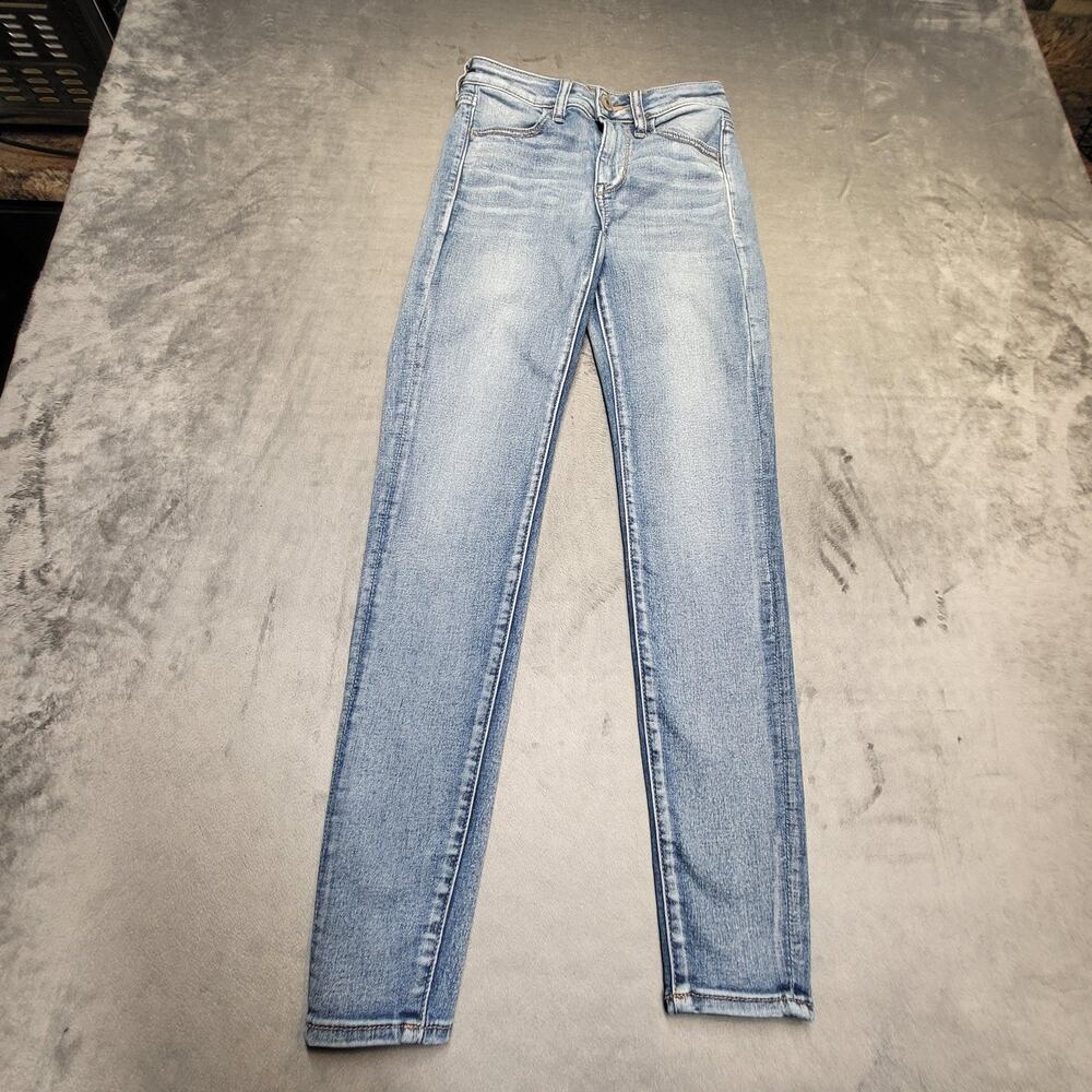 American Eagle Jeans Womens 2 Blue Hi-Rise Jegging Slim Stretch Light Wash